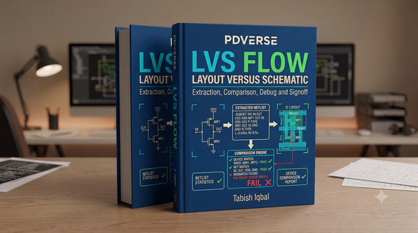 Blue 3D technical book illustrating layout-versus-schematic comparison